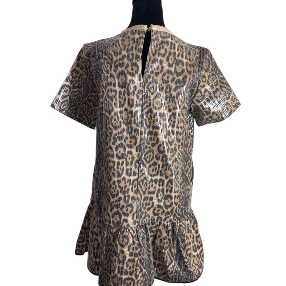 Strut and Bolt Sequin Taupe Leopard Mini Dress Size Small NWT - Picture 6 of 12